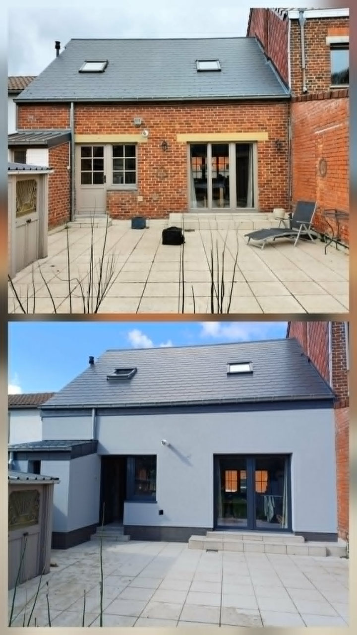 Façade isolée par l'extérieur avec enduit de finition à La Louvière, CDL Isolation et Crépi