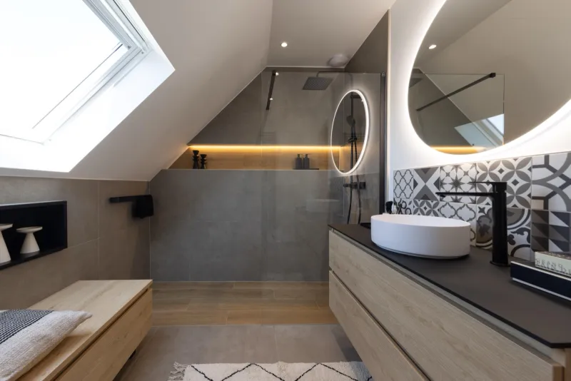Douche à l'italienne, miroir rétroéclairé à Wavre, GL Pro