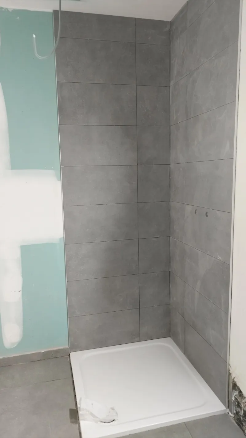 Douche à l'italienne, sol en mosaïque à Liège, Ruggieri José Carrelage